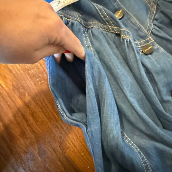 Anthropologie Pilcro NWT denim puff sleeve aline dress size 6/xs - Picture 12 of 16